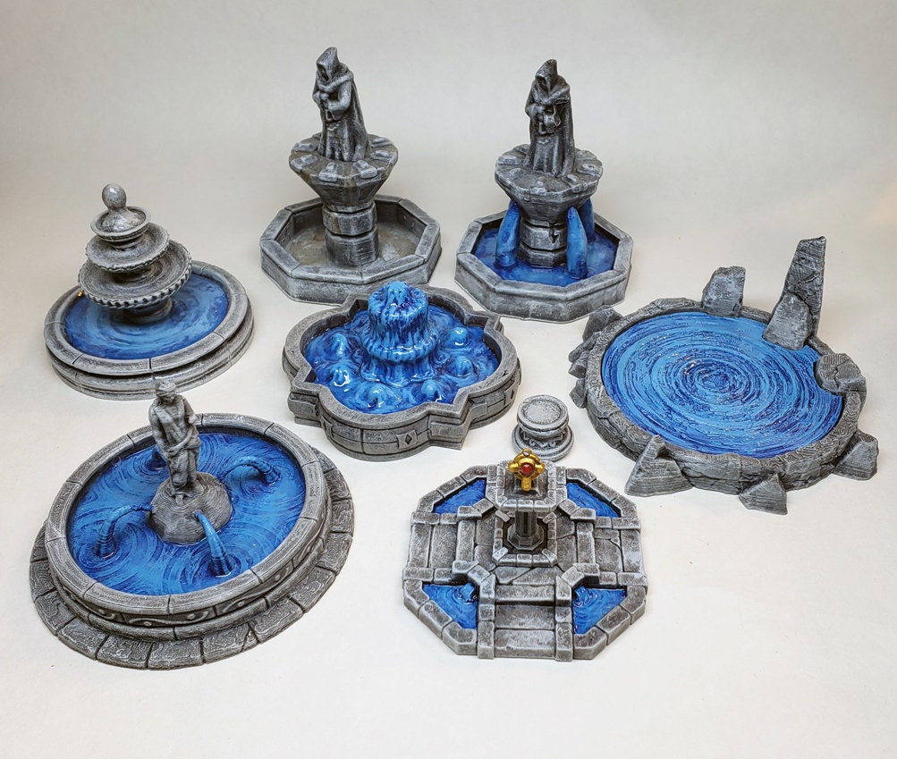 Painted City Water Fountains Magic / Resin Printed Terrain