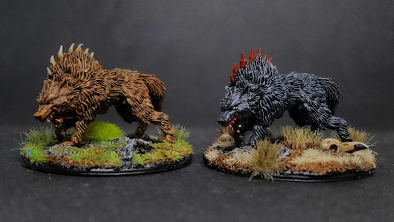 Nightmare Warg, Direwolf, Winter Wolf Painted Nolzur's Wizkids