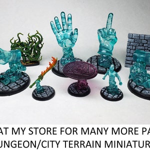 Painted spell effect miniatures Bones 5 kickstarter / Pathfinder Frostgrave Dungeons And Dragons D&D wargaming DnD RPG / Feypainting