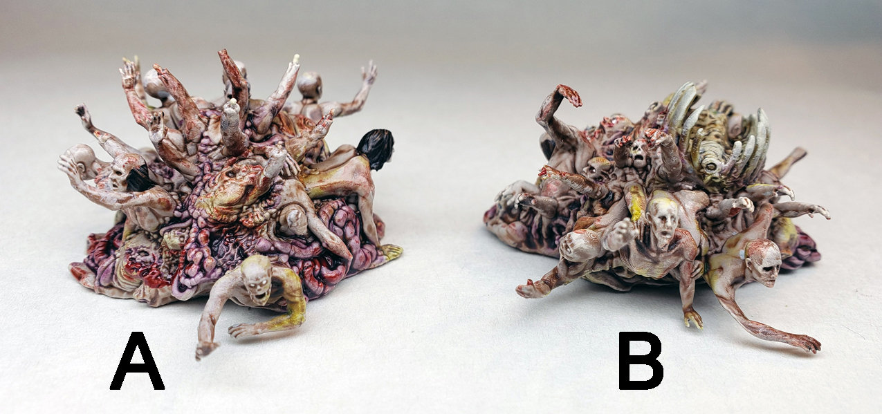 Painted sentient corpse piles zombie swarm / resin printed miniature / DnD Pathfinder Frostgrave WFB RPG AOS Heroforge wargaming Feypainting