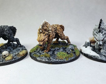 Nightmare warg, Direwolf, Winter wolf painted Nolzur&#39;s Wizkids miniature / DnD Pathfinder D&D Dungeons and Dragons wargaming / Feypainting