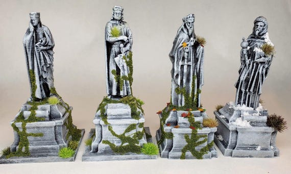 QP3D Argonorth Statue - Fantasy-Deko Für DnD & Tabletop-Spiele (grau, 3D-gedruckt)