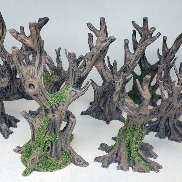 Painted swamp or graveyard dead spooky tree / 3d printed / DnD Pathfinder Heroquest Gloomhaven Frostgrave D&D wargaming tabletop Feypainting