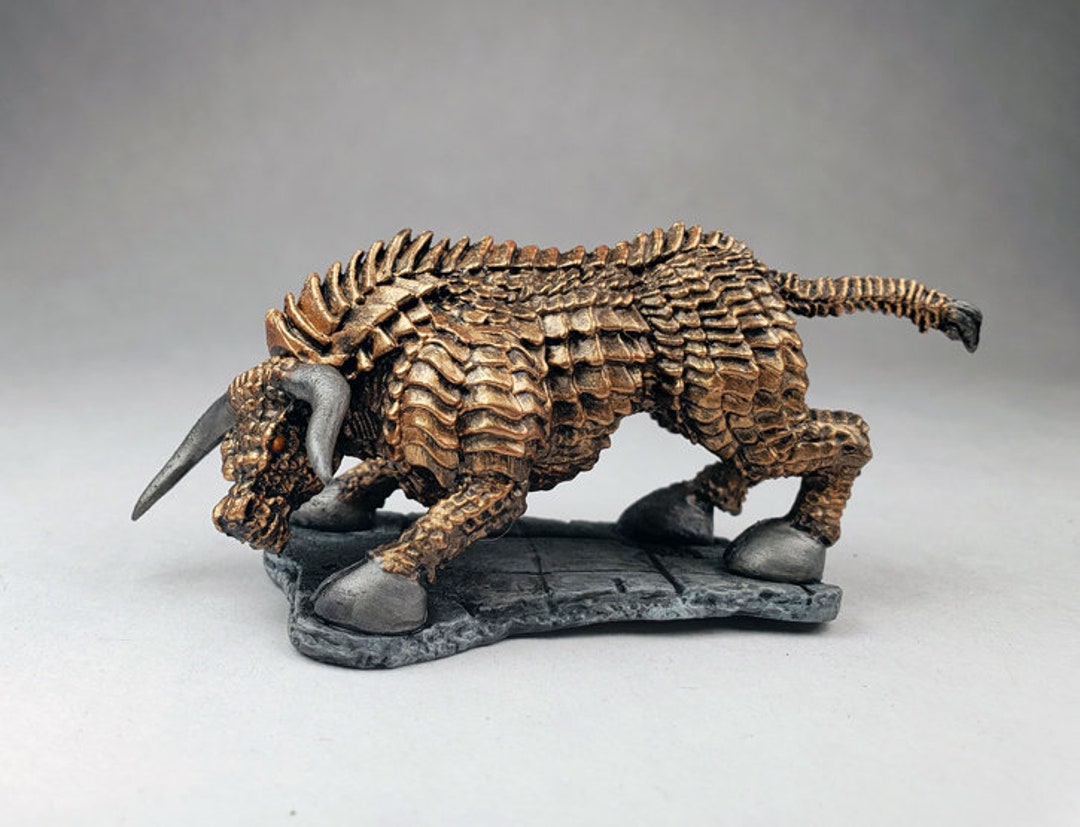 Brass Bull Monster / Painted Reaper Bones Miniature / Dnd