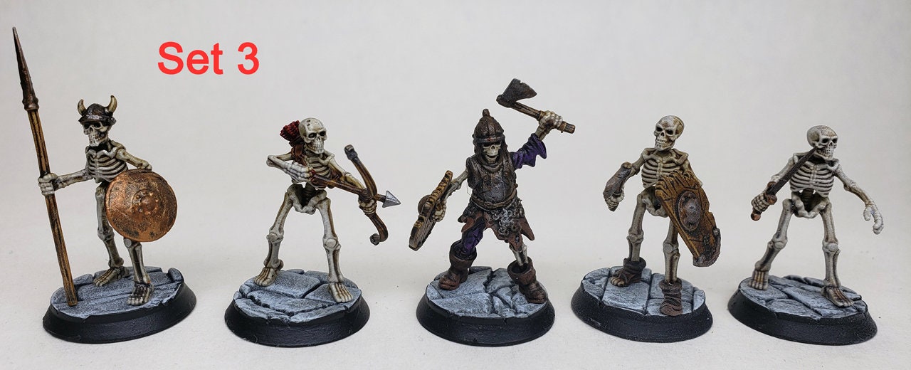 Painted Skeleton Crypt Army / Painted Resin Miniatures Dnd Pathfinder ...
