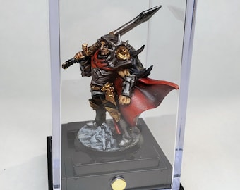 Miniatures player character display box case / D&D DnD Pathfinder Frostgrave RPG Wizkids wargaming Gloomhaven Crystal display wedding favors