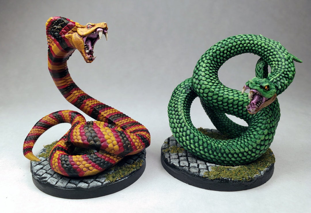 Giant Snake Serpent Cobra | Premium 3D Printed Fantasy Tabletop Miniatures  28mm 32mm up to 100mm | dnd 20836