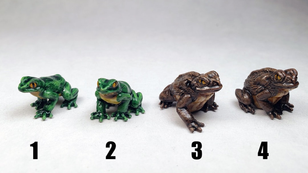 Large Frogs and Toads, Painted Miniatures 3d Print Resin