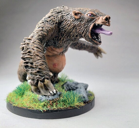 Painted Miniature Dire Wolf Pathfinder Rpg DnD Reaper Bones
