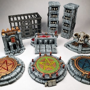 CUSTOM okkulte Beschwörung Kreise Käfig Altar / Dungeon D&D Möbel 3D gedruckt Miniaturen DnD Pathfinder Frostgrave wargaming RPG AOS