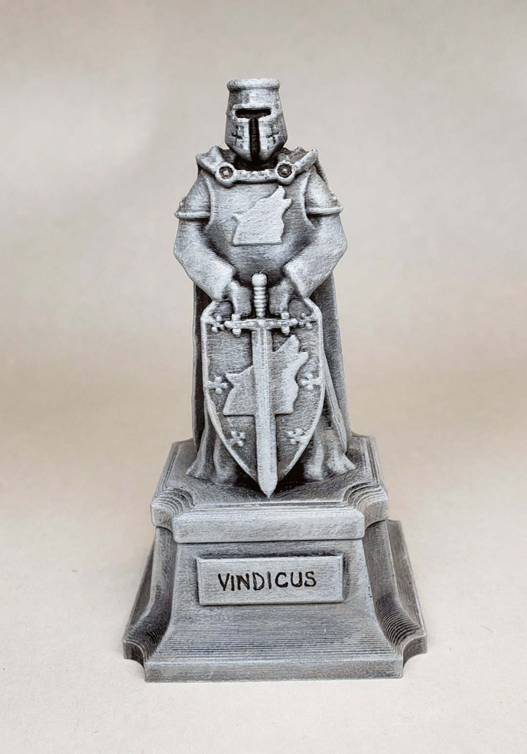 CUSTOM Painted Large Statue of a Knight Paladin / 3d Printed Statues D&D Terrain Miniatures Lotr