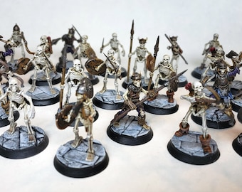 Painted skeleton crypt army / painted resin miniatures DnD Pathfinder Gloomhaven Frostgrave tabletop wargame Vae Victis D&D RPG Feypainting