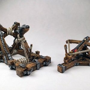 Catapult - Ballista - Siege Engines / Geschilderde 3D-geprinte hars miniatuur D&D / DnD Pathfinder Frostgrave Dungeons and Dragons - Feypainting