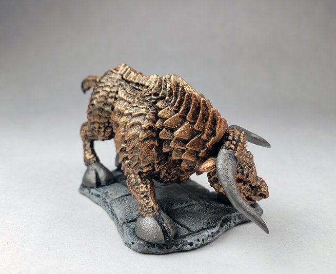 Brass Bull Monster / Painted Reaper Bones Miniature / Etsy