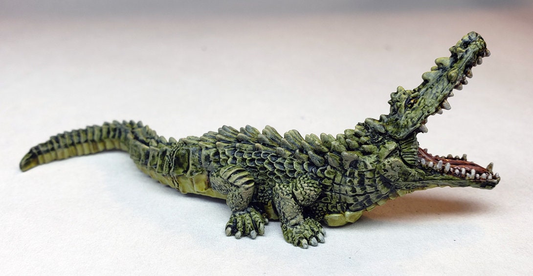 Painted Crocodile Miniature - Dire, Giant, Regular / Dnd