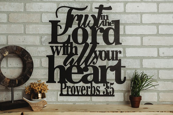 Proverbs 3:5 Trust in the Lord Metal Art Verse Wall Decor