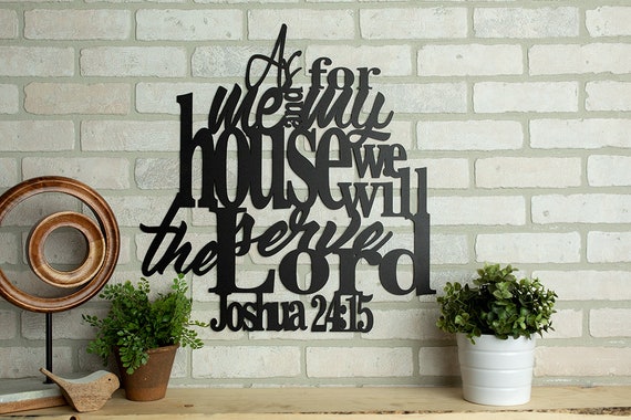 Joshua 24:15 Metal Verse Sign Verse Scripture Decor As For Me and My House