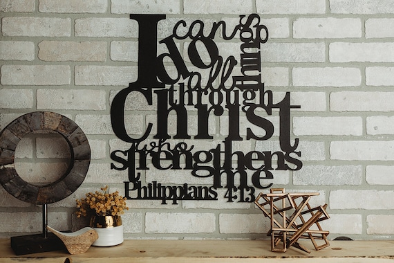 Philippians 4:13 I Can Do All Things Metal Art Verse Wall Decor