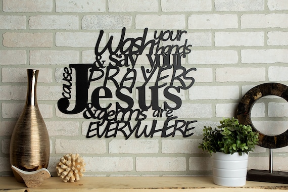 Jesus and Germs Metal Sign Wall Decor Art Sign