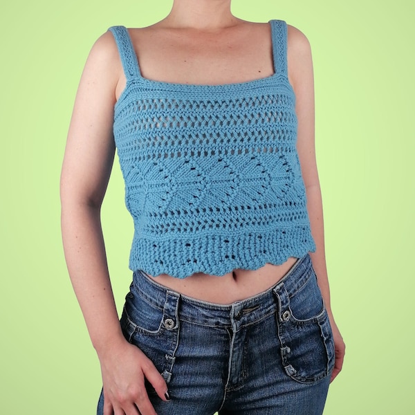 UNITED Colors of BENETTON vintage des années 90 Y2K laine mélangée au Crochet Crop Top gilet Cottage Core Boho - taille S et M