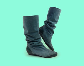 ladies green suede boots
