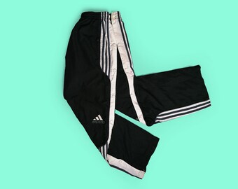 adidas neon green and black snap track pants