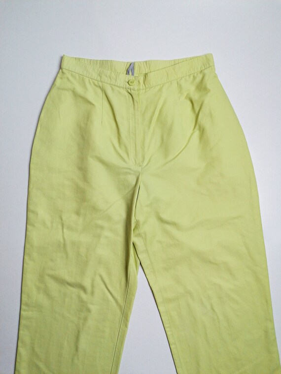 Vintage 90's Light Lime Green High Waist Trousers… - image 6