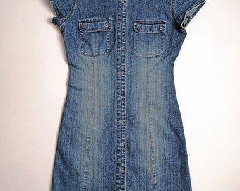 PIMKIE Vintage 90's Button Down Jean Denim Dress Pencil Skirt Snaps Closure  - Size XS-S - Etsy