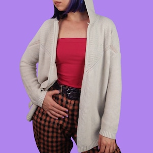 Vintage 90&#39;s OLIVE & OAK Hooded Open Cardigan - size XL