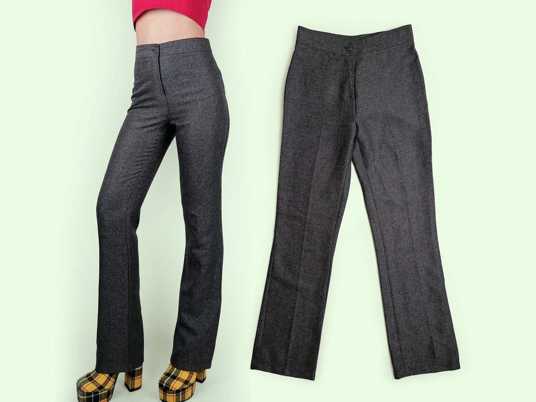 PIMKIE 90's Y2K 2000s High Waist Classic Trousers Straight Grey - Size XS -  S / F 38 / D 36 - Etsy