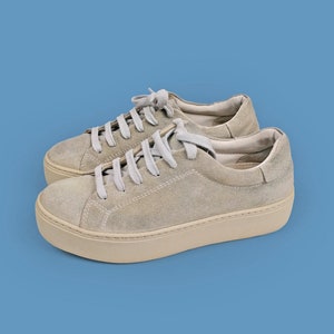 platform sneakers tan