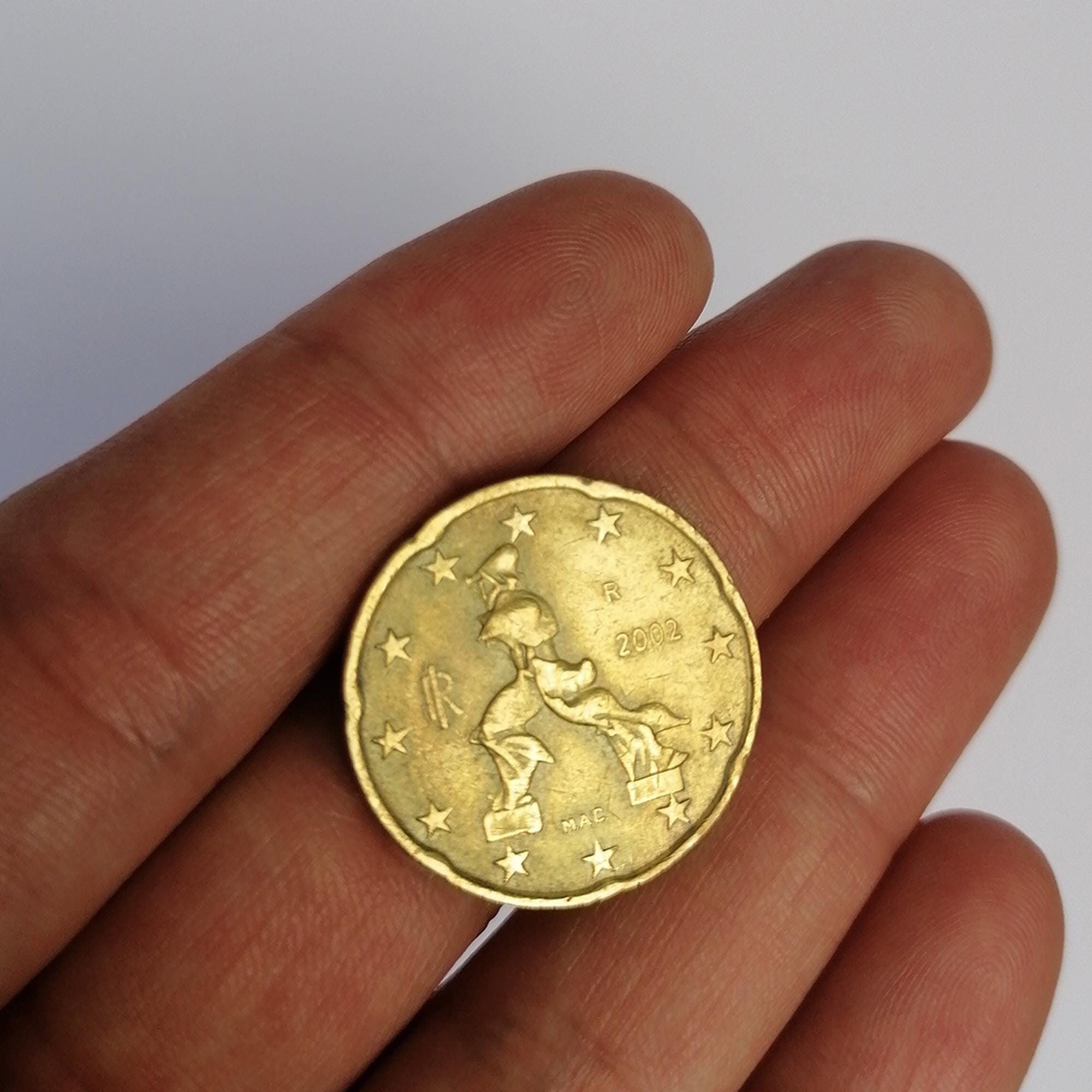 希少な20ユーロセントコイン 2002年 イタリア - ボッチョーニの彫刻