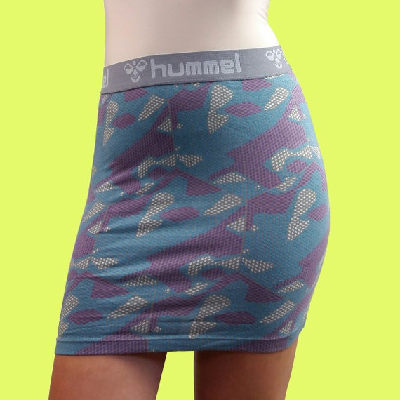 HUMMEL Vintage 90's Y2K Blue Purple Camouflage Ca… - image 5