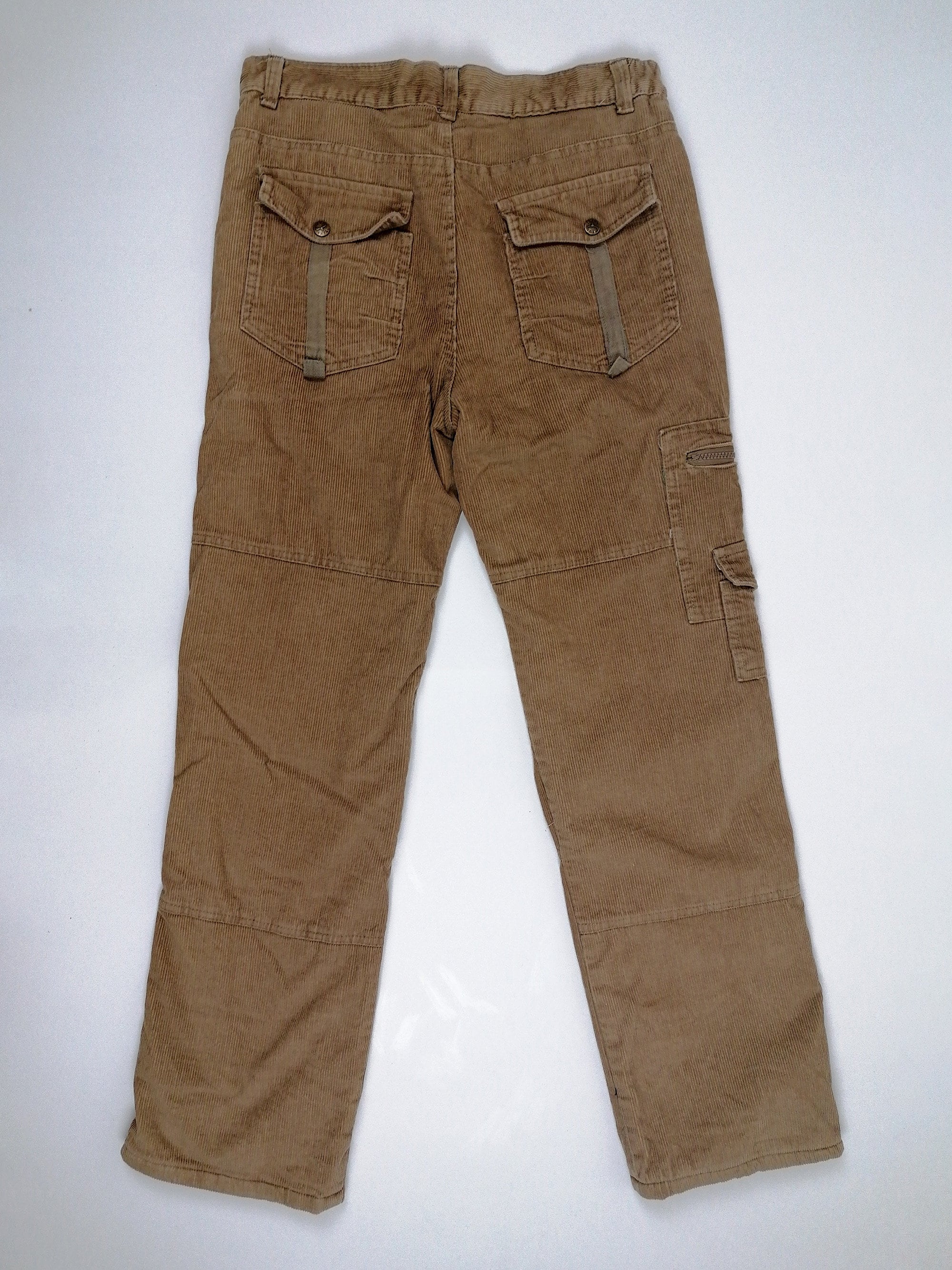Vintage Y2K Cargo Pants Fleece Lined Corduroy Low Waist Jeans 