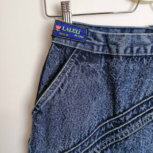 Vintage 80's 90's LALELI Acidwash Denim Skirt High Waist Denim Jeans Pencil Skirt - size S-M image 4