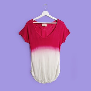 Vintage 90&#39;s Y2K Zara Loose Knit Boat-neck Top Blouse Pink White Ombre