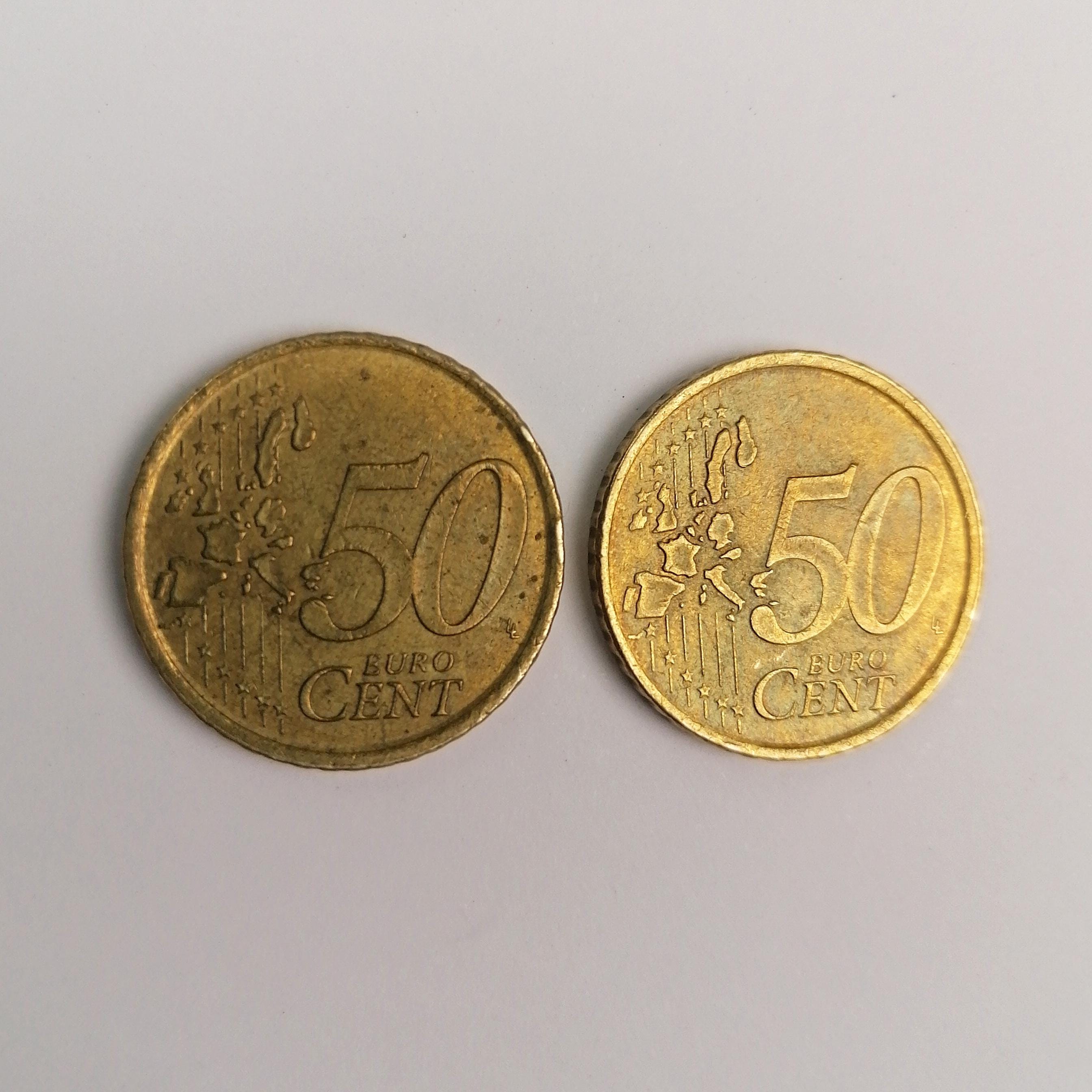 コイン2枚セット - 希少50ユーロセントコイン 2000年 スペイン