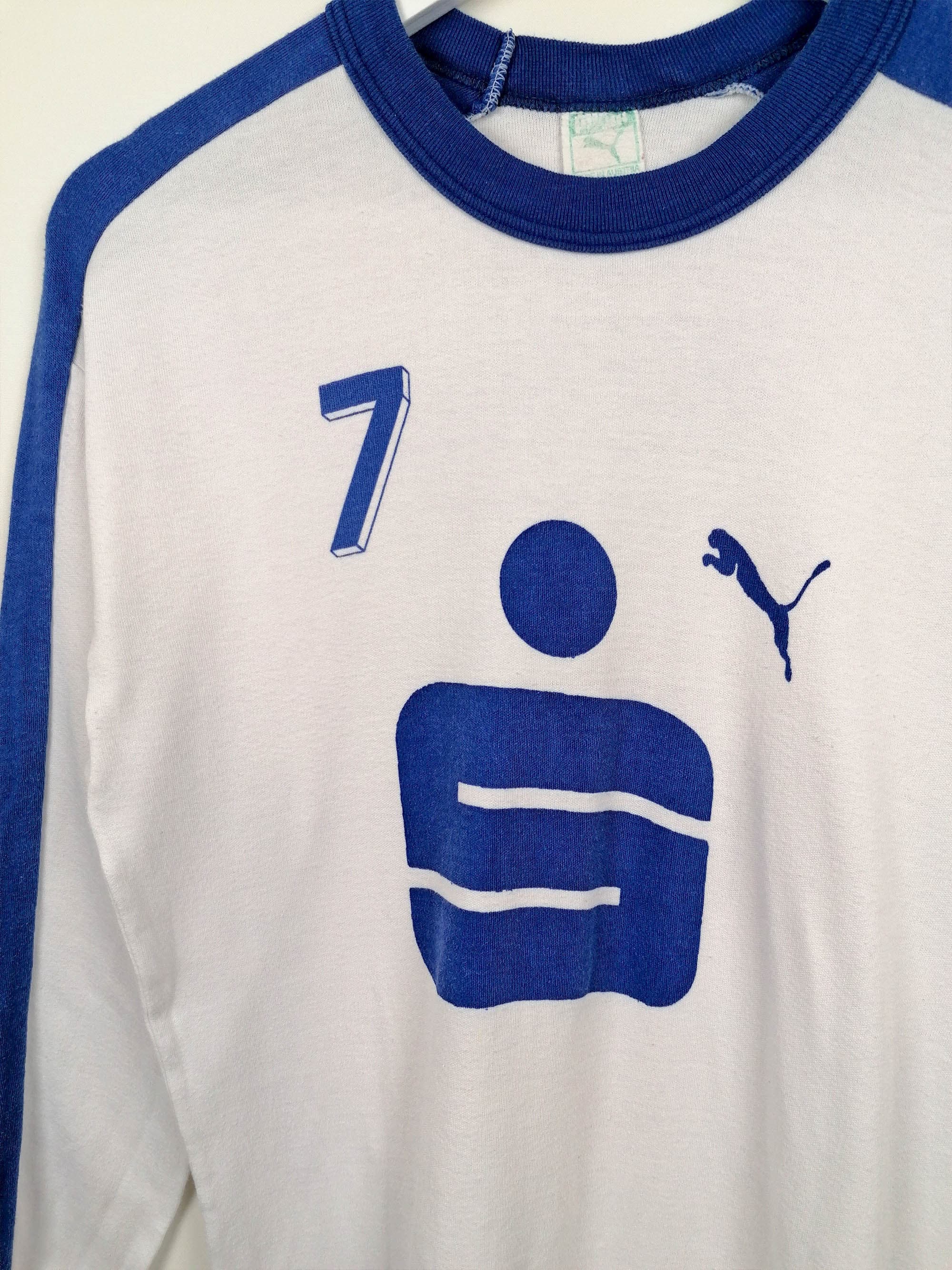 PUMA Vintage 80's Football Shirt #7 Soccer Jersey Long Sleeve