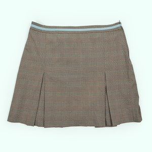 MISS ETAM Vintage Y2K Mini  Skirt Pleats Plaid Tartan Check Pattern Preppy Grunge Kawaii Skirt - size M / 38