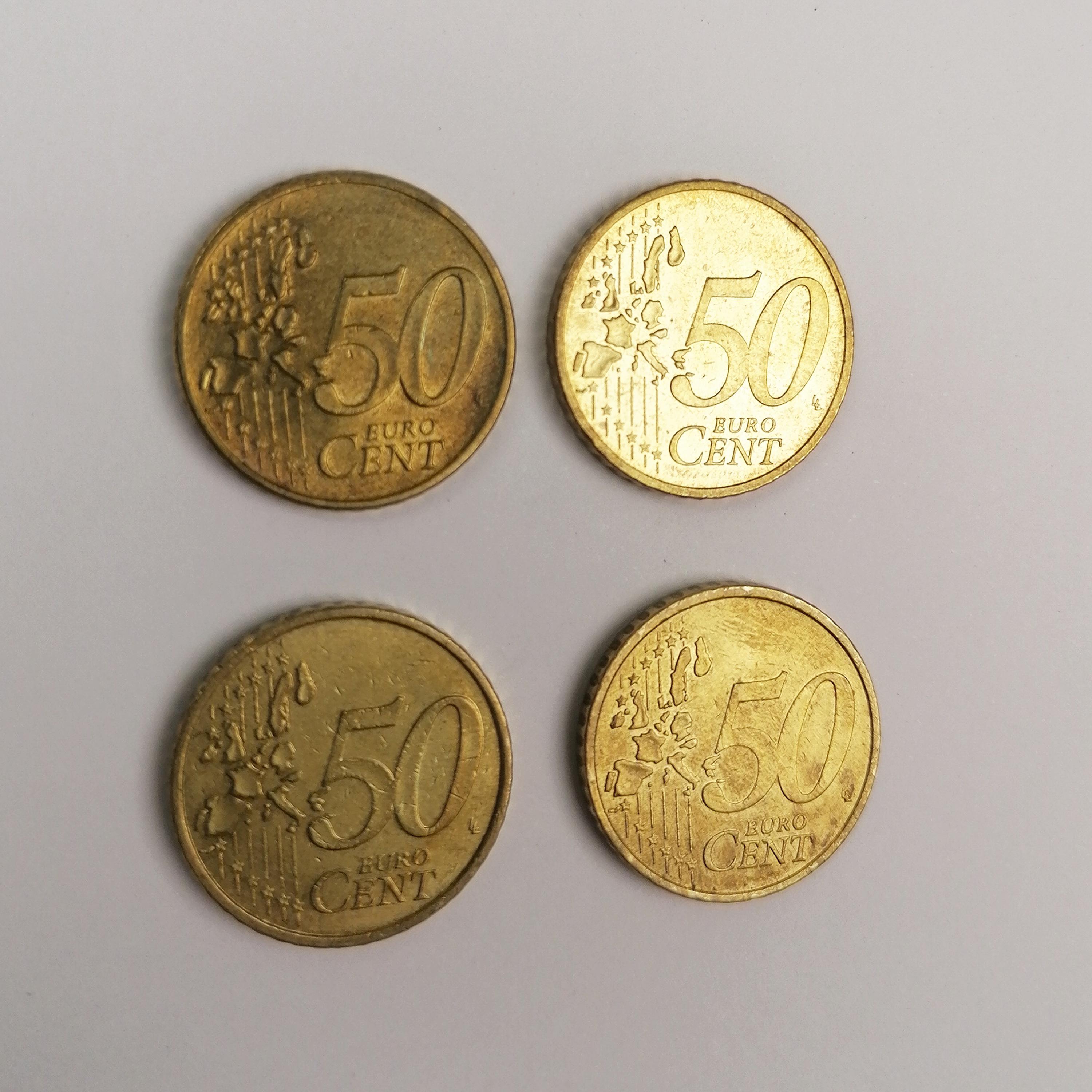 SET of 4 Coins - Rare 50 Euro Cent Coin 2002 Germany Brandenburg
