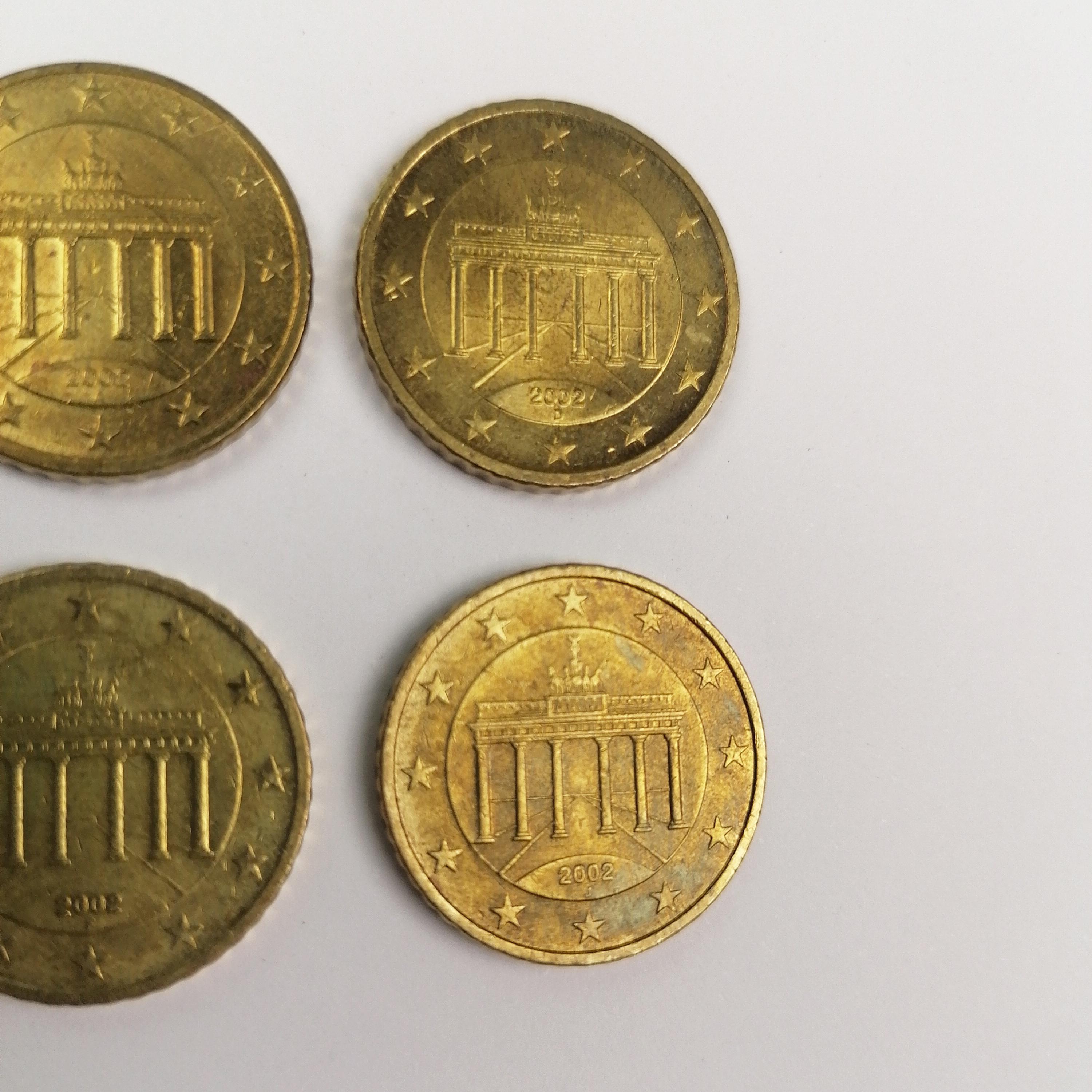 コイン4枚セット - 希少50ユーロセントコイン 2002年 ドイツ