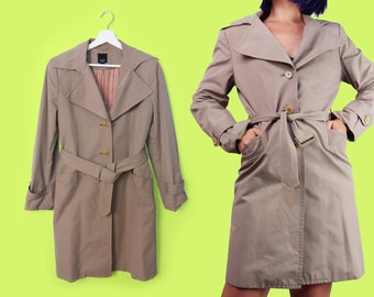 Vintage 90's Esprit Trench coat / Classic Beige Coat - size XS - S