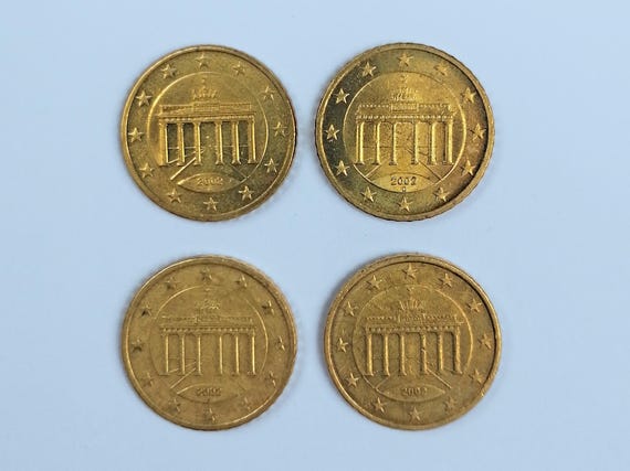 SET of 4 Coins - Rare 50 Euro Cent Coin 2002 Germany Brandenburg