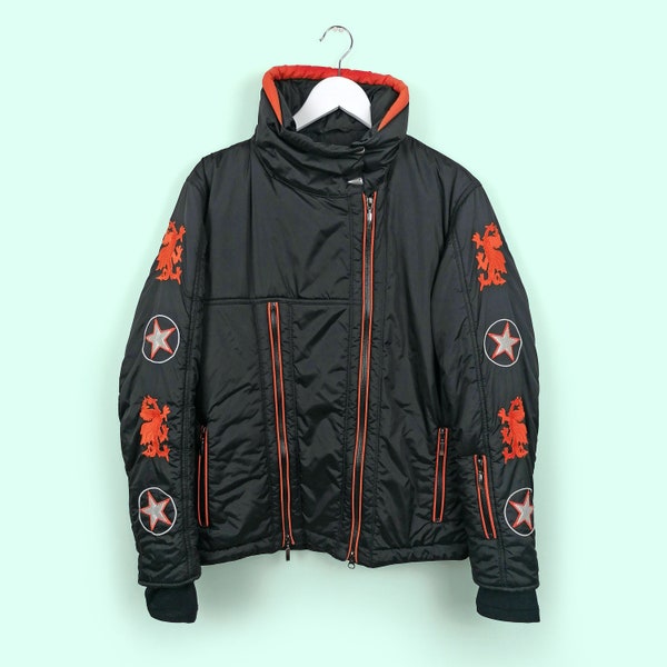 EMMEGI *Rare* Vintage 90's Black Ski Jacket Winter Designer Jacket Snowboarding Outdoors Streetwear Made in Italy - size M / 38