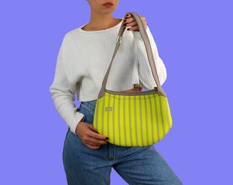New with Tags - BUILT Neoprene Lunch Tote Bag Stripes Fluo Print