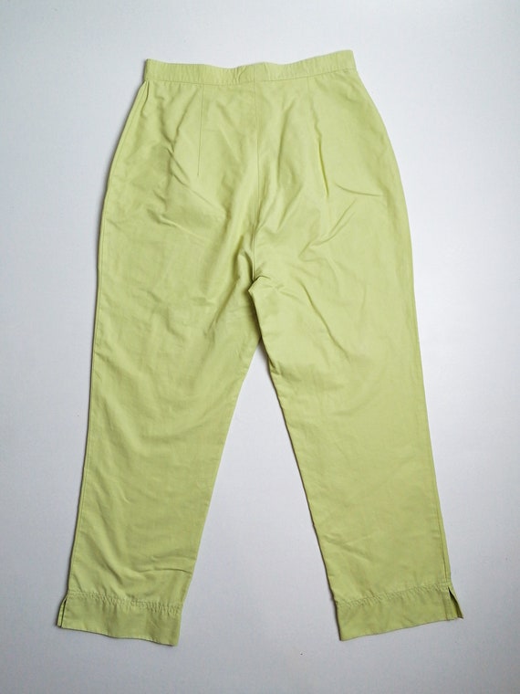 Vintage 90's Light Lime Green High Waist Trousers… - image 3