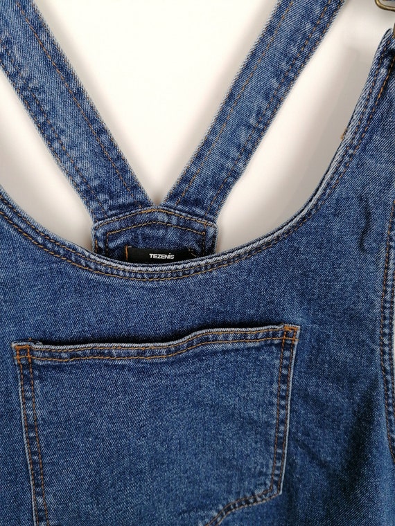 TEZENIS Abito scamiciato in denim con bavaglino e bretelle