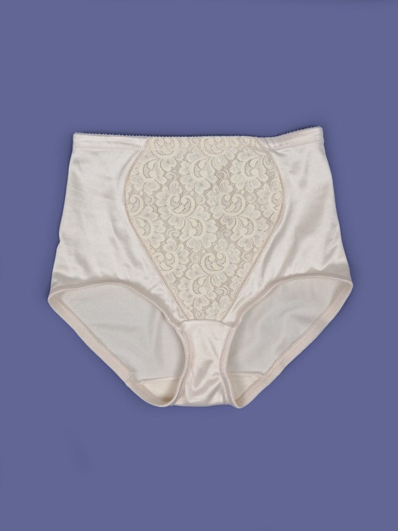 Underscore Nylon Briefs Panties Women's 7 Vintage Granny Underwear 3-Pack  White