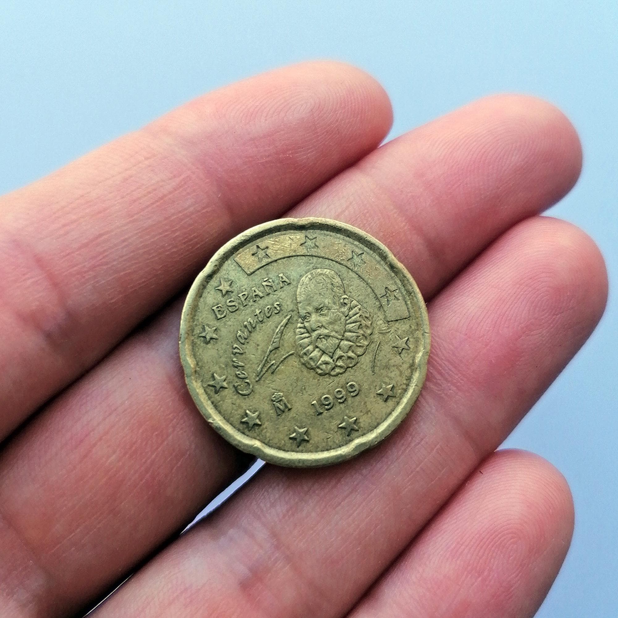 希少 20 ユーロ セント コイン 1999 スペイン セルバンテス 収集用