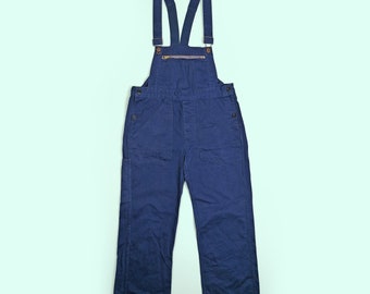Salopette ouvrier vintage des années 80 et 90 bleu / salopette ouvrier / pantalon utilitaire / vêtements de travail - taille XS / 46